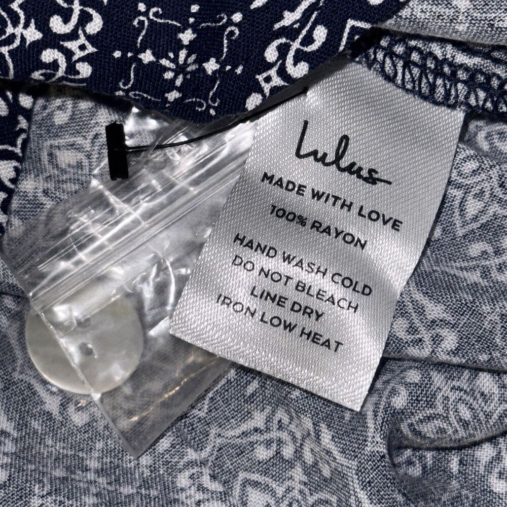 Lulus Romper Womens M Navy White Geometric Long Sleeve Belted NWT - Picture 7 of 8